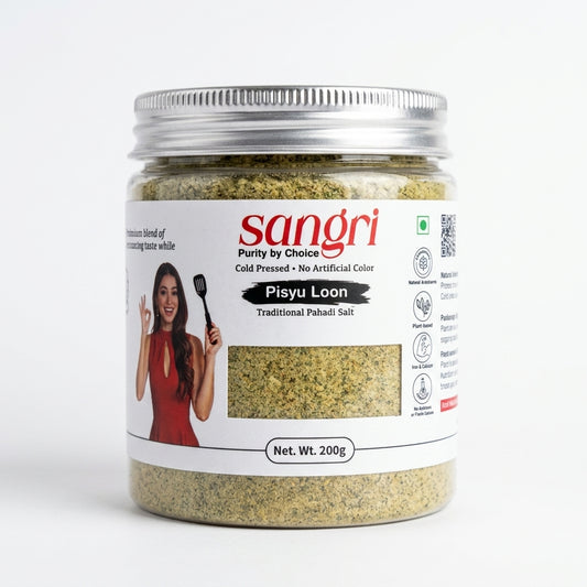 Sangri Pisyu Loon (Pahadi Namak) | Green Salt | Traditional Hand-Pounded, Natural & Authentic Taste (200g)