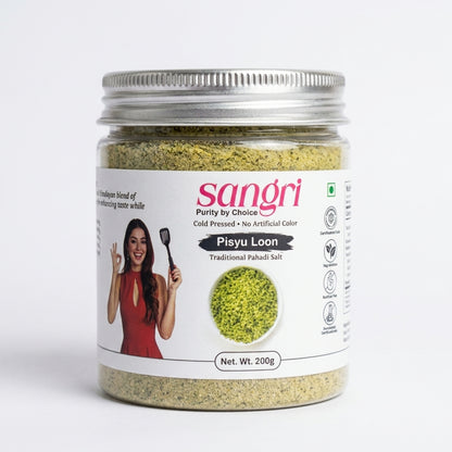Sangri Pisyu Loon (Pahadi Namak) | Green Salt | Traditional Hand-Pounded, Natural & Authentic Taste (200g)