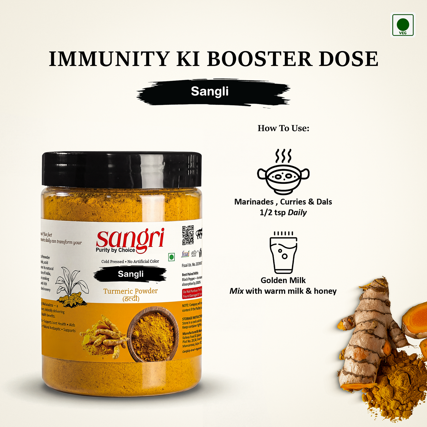 Sangli Haldi - Cold Pressed Turmeric Powder
