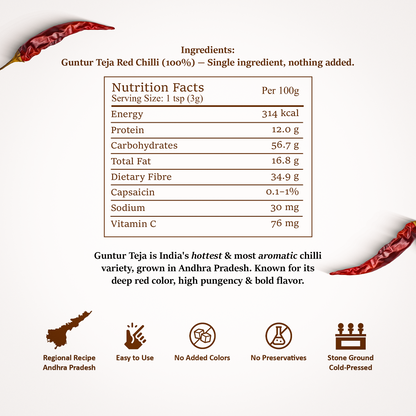 Guntur Surkh Lal Red Chilli Powder — Mild & Natural